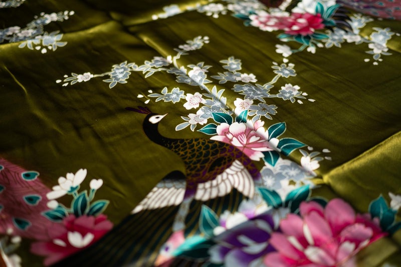 CCcollections Long Kimono Robe for Women, Premium Lightweight Peacock Bridesmaid Robe, Bridal Shower, Birthday Womenâ€™s Gift - Image 3